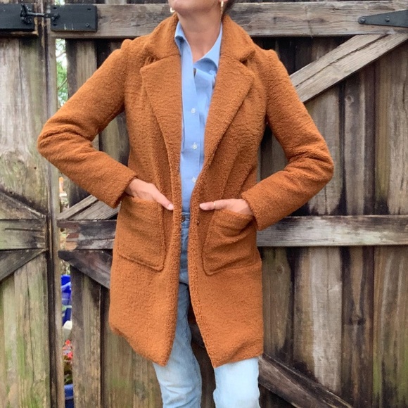French Connection Golden Tan Teddy Coat 